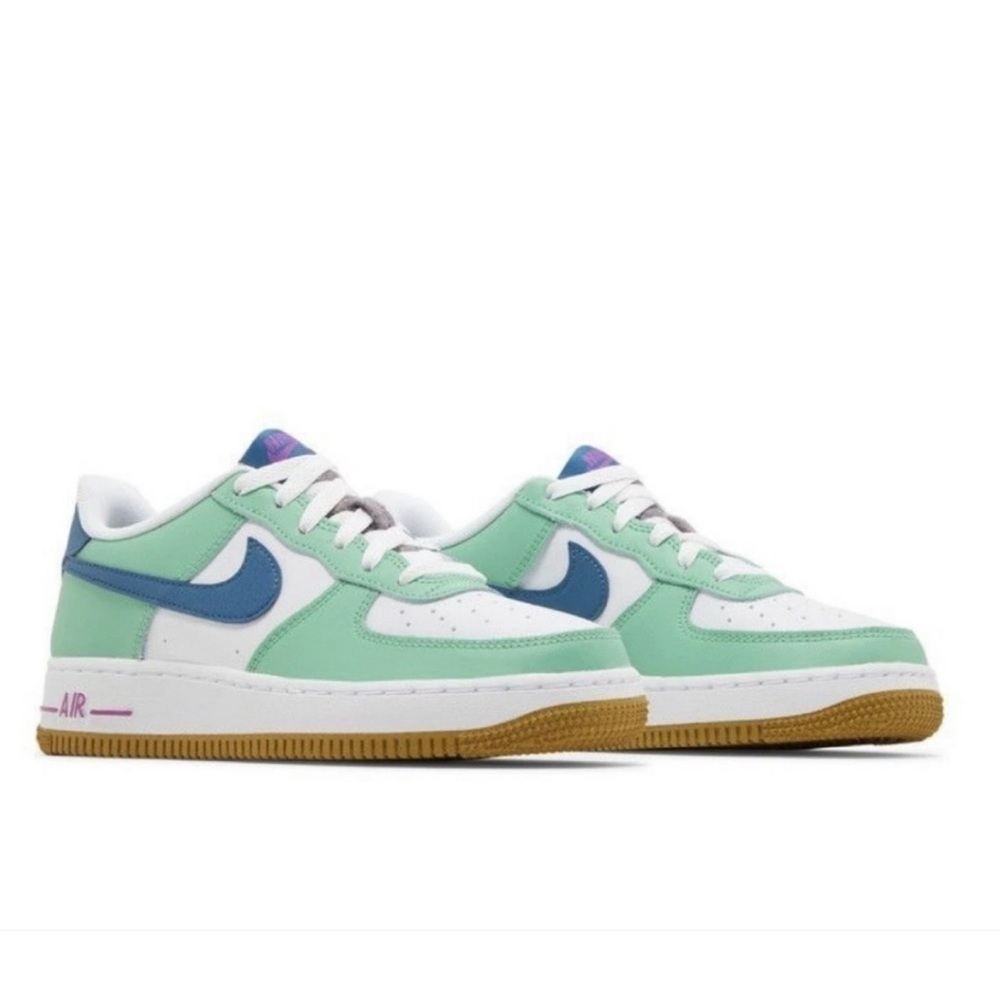 Nike Air Force 1 Low LV8 GS Play White Spring Green 5 Youth / Women's 7